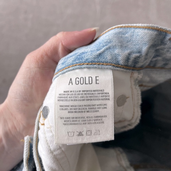 Anthropologie AGOLDE Colorblocked Denim Mini Skirt | Size 26 | Y2K Street Style - Picture 5 of 7